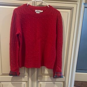 Vineyard Vines Vibrant Red Cable 100 percent cashmere